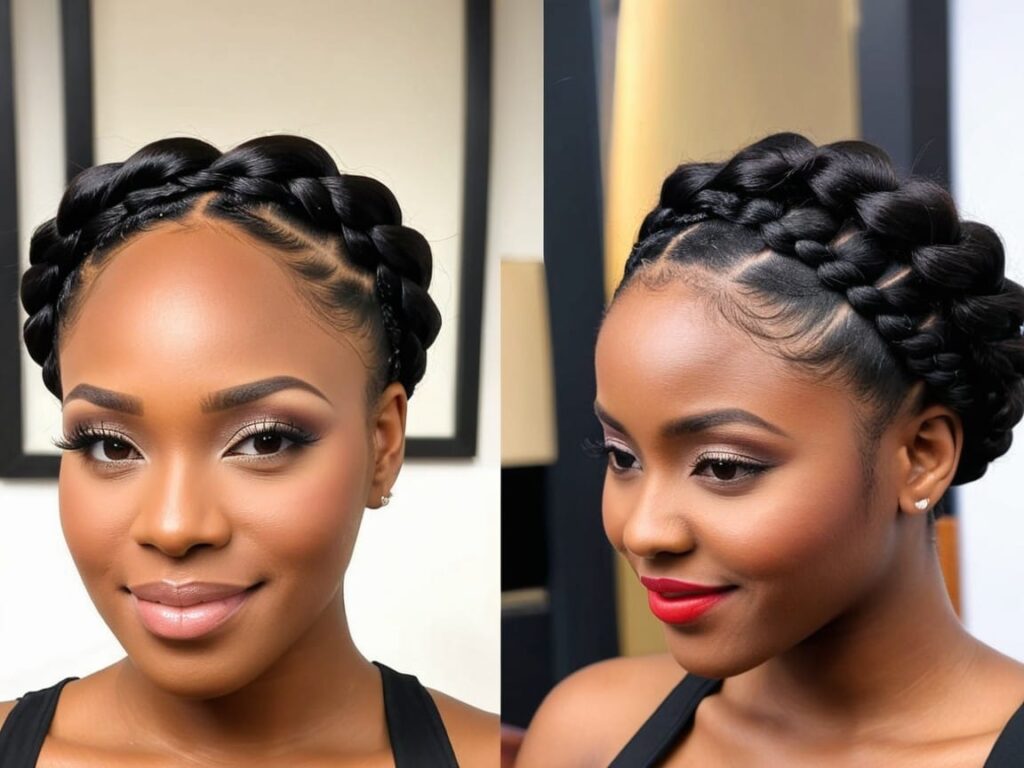 Halo Braid for black women hair