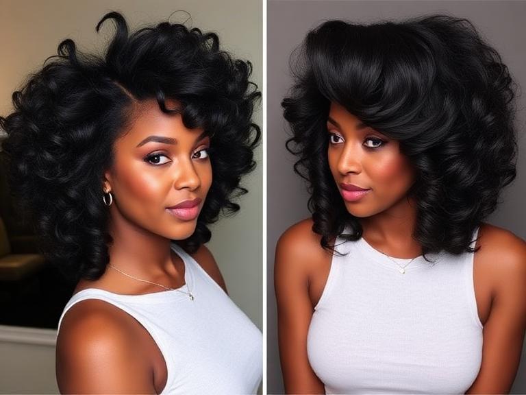 stretch blowout hairstyles for black women