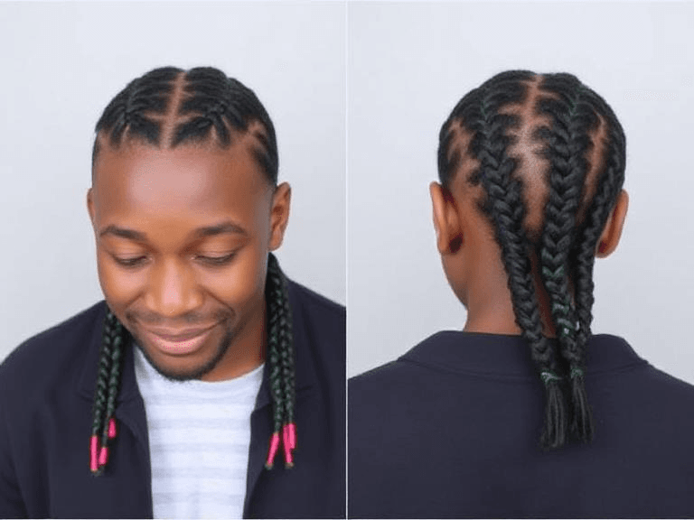 Watermelon Braids for men Two-Strand Twists