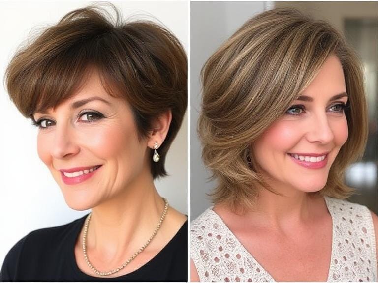 best Hairstyles for Women Over 50 with Round Faces