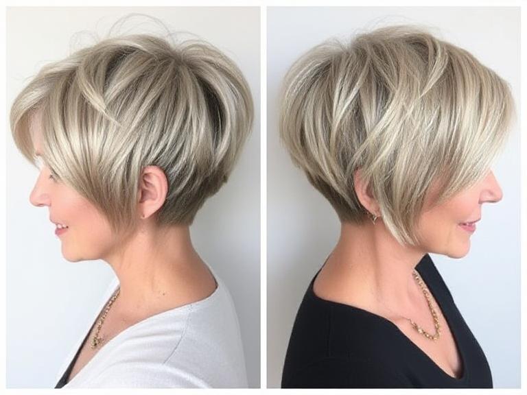 Pixie Haircuts with ashy blondes for women over 50