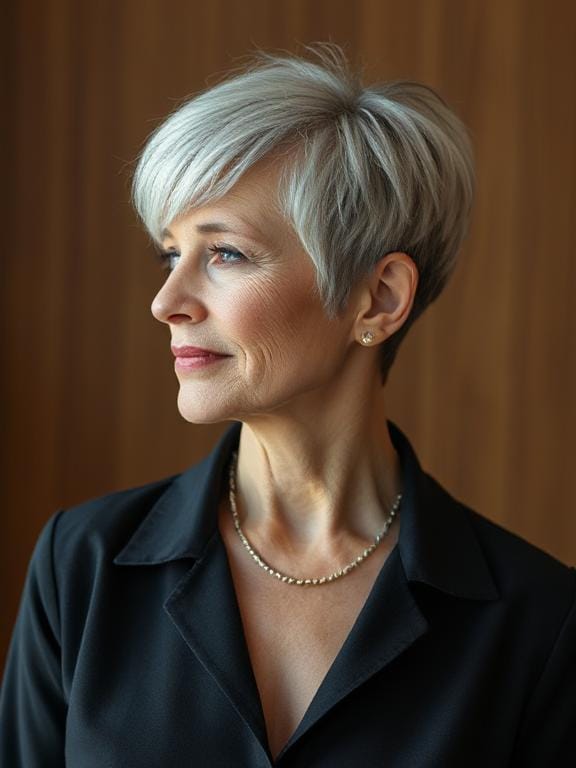 Tapered Silver Cut haircuts for women over 50