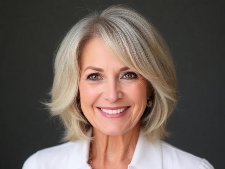 Shoulder-Length Layers hairstyle for round faces