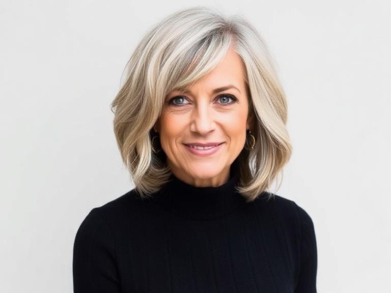 Soft Layered Bob hairstyles for round faces