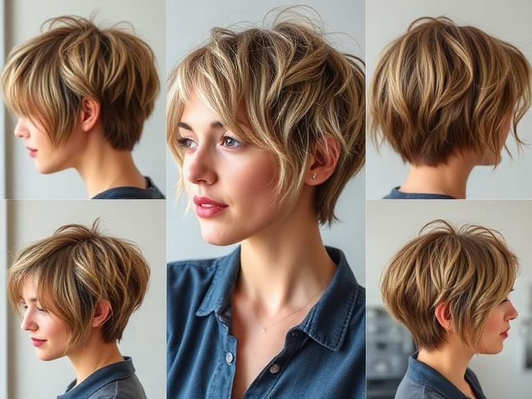 Air-dried short hairstyles