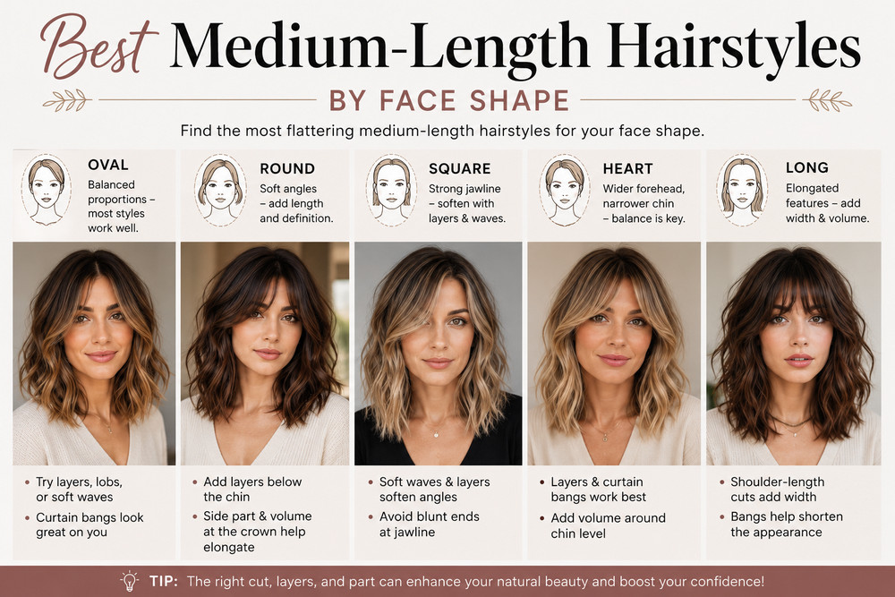 Best Medium-Length Hairstyles by Face Shape