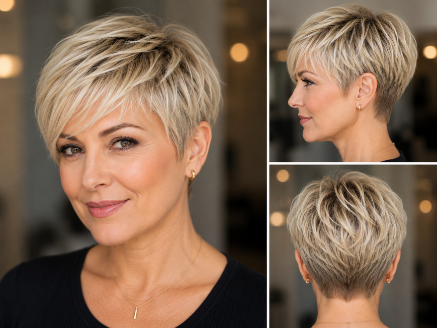 Blonde pixie