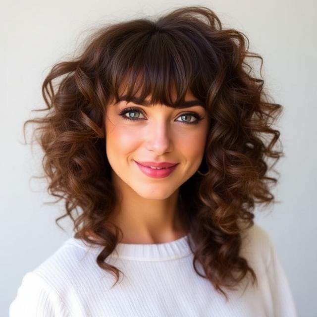 Curly Hairstyles with Bangs