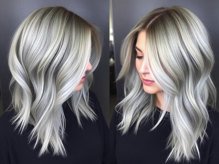 Gray & Silver Medium Hairstyles