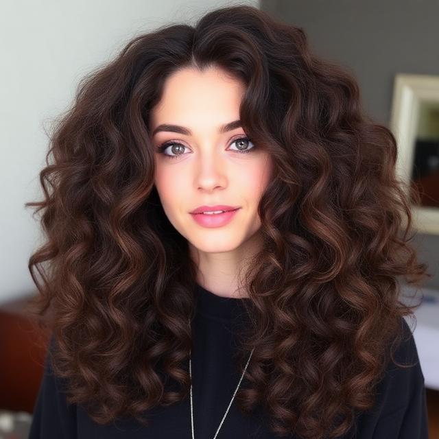 Long Curly Hairstyles with Face-Framing Layers