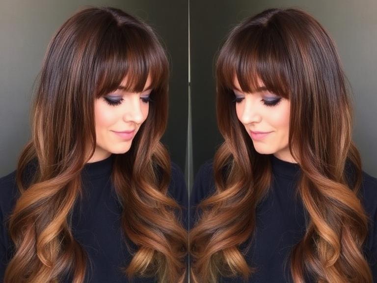 Long Hairstyles Bottleneck Bangs