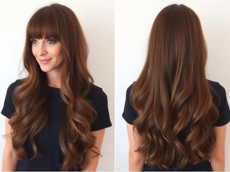 Long Hairstyles Curtain Bangs