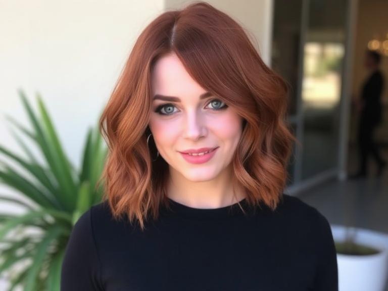 Red & Copper Medium Hairstyles