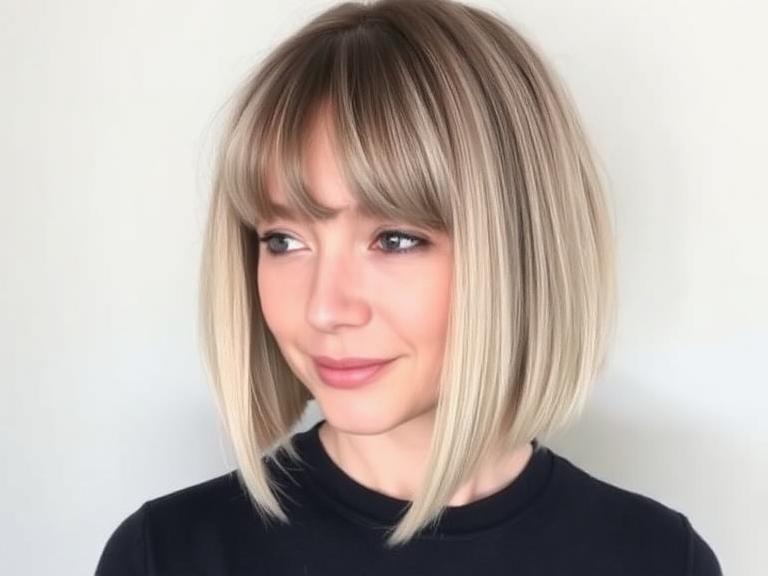 Curtain Bangs with Bob