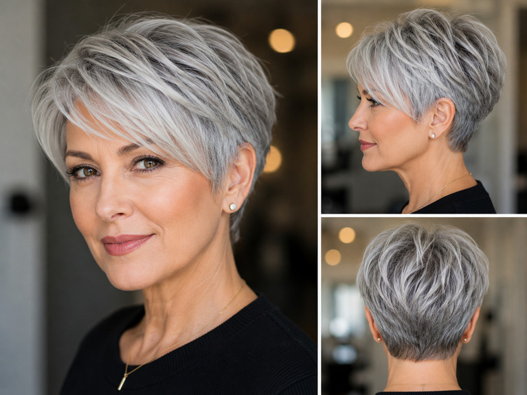Silver and gray short hairstyles