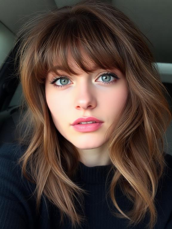 Wispy or curtain bangs