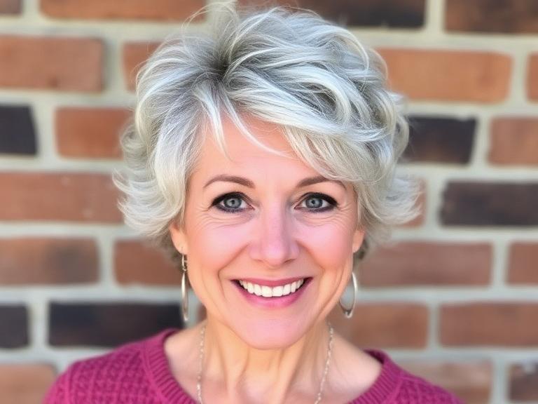 Curly Pixie Cut for women Over 60