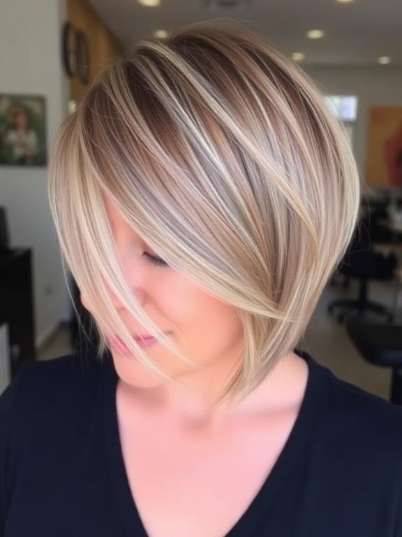 Asymmetrical Bob hairstyle for thin hair