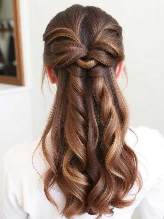 Braided Half-Up Style hairstyle for thin hair