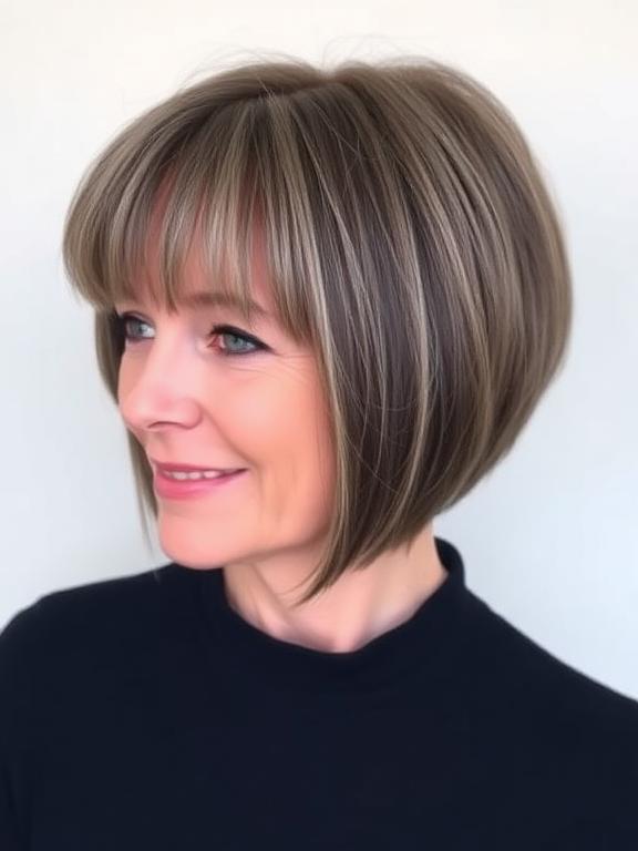 Chin-Length Bob with Full Fringe