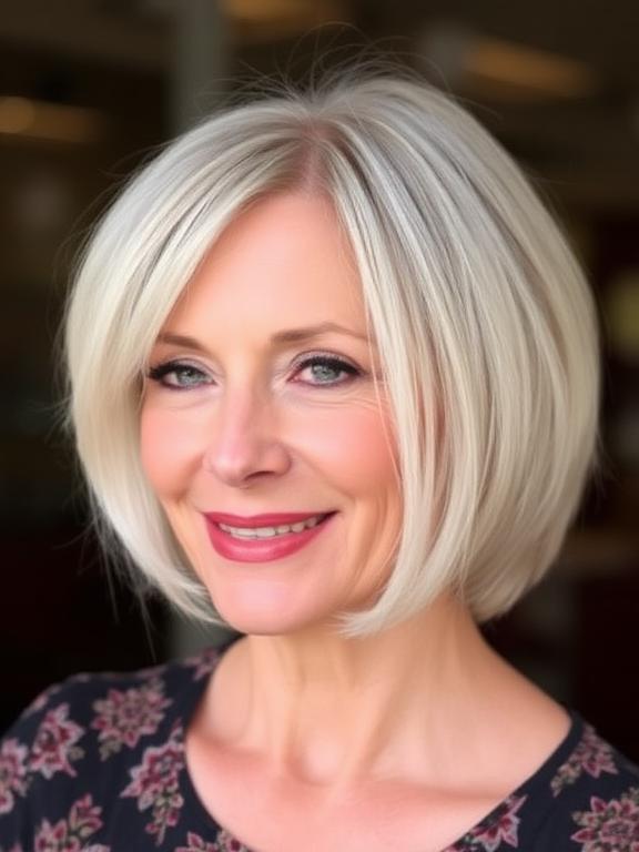 Classic Chin-Length Bob for women over 50