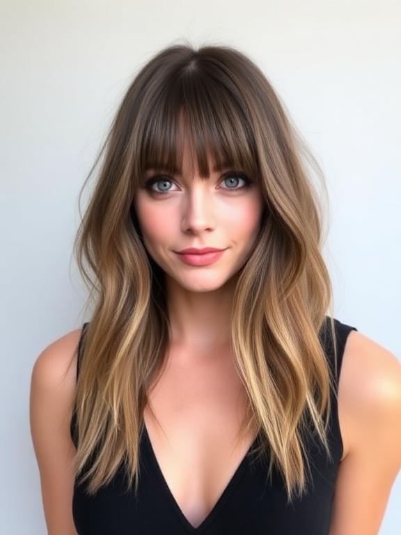 Face-Framing Fringe with Layers hairstyle for thin hair