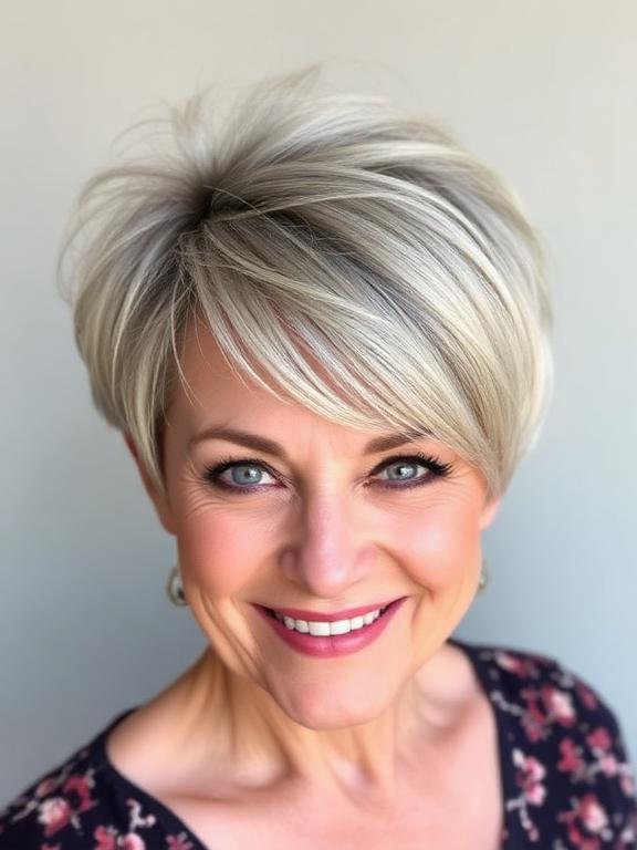 Feathered Crown Pixie for Fine Hair