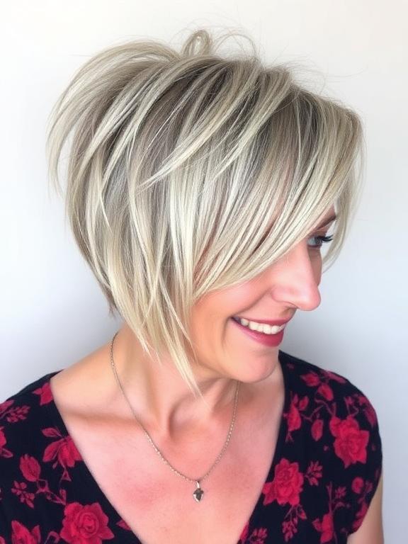 Feathered Short Haircut for women over 50