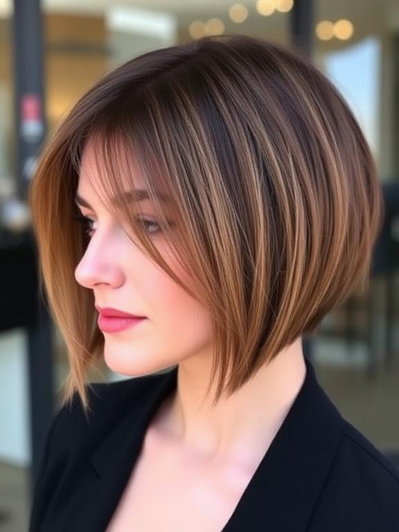 Inverted bob haircut for women with short hair