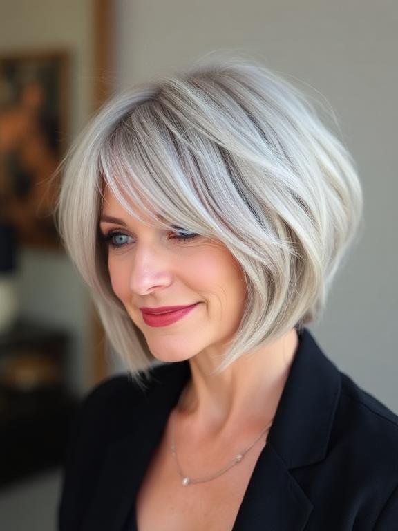 Layered Bob for women over 50
