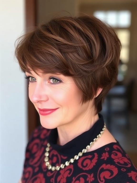 Layered Pixie Cut for women over 50