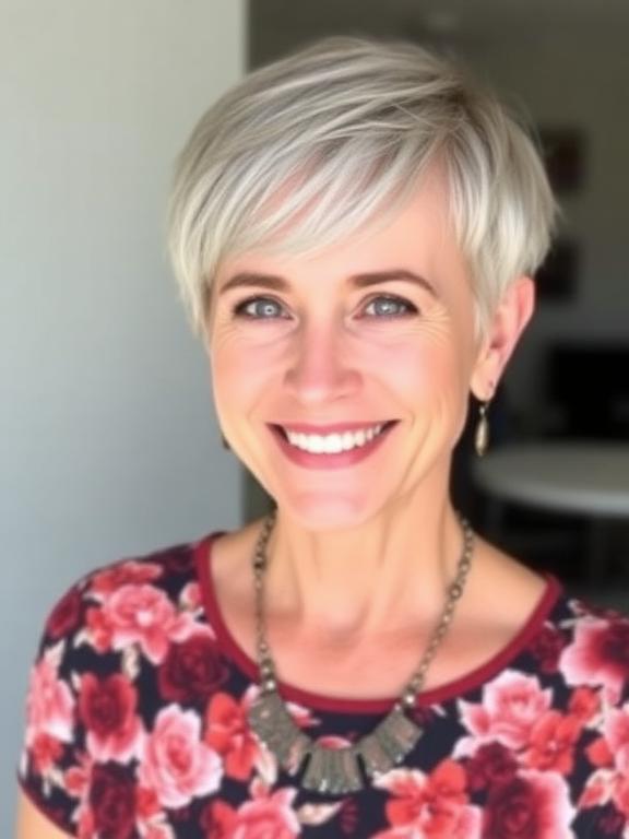 Long Pixie Cut for women over 50