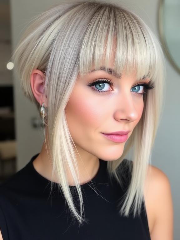 Micro Fringe hairstyle for thin hair