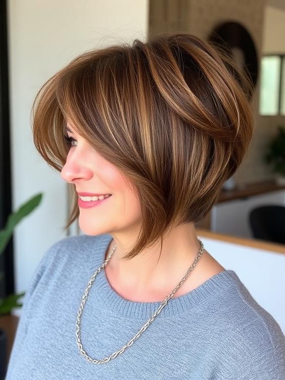 Modern Short Layered Haircut for women over 50