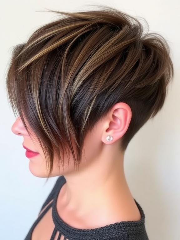 Piecey Undercut Pixie hairstyle for thin hair