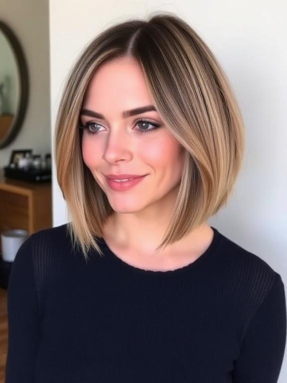 Short A line bob haircut for women