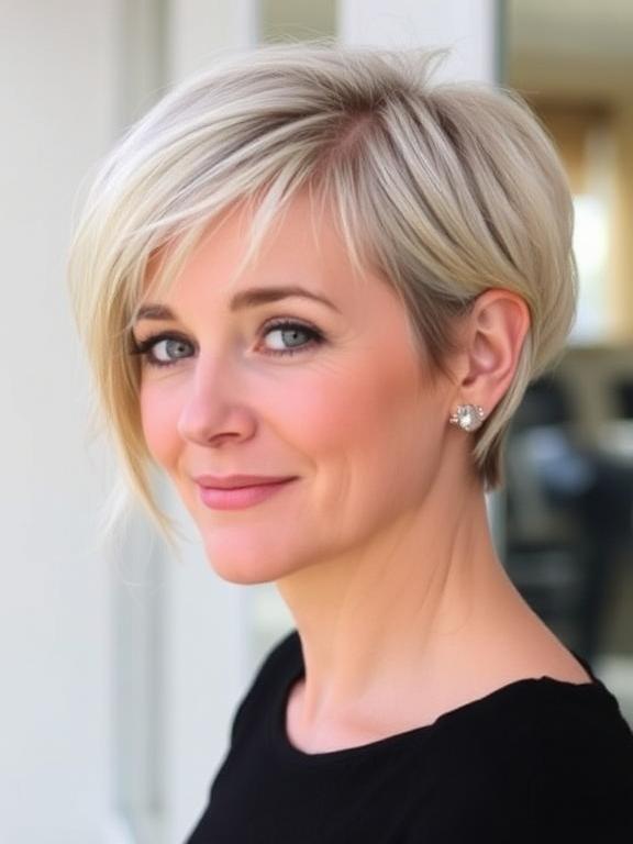 Short Hairstyle for Round Faces women over 50