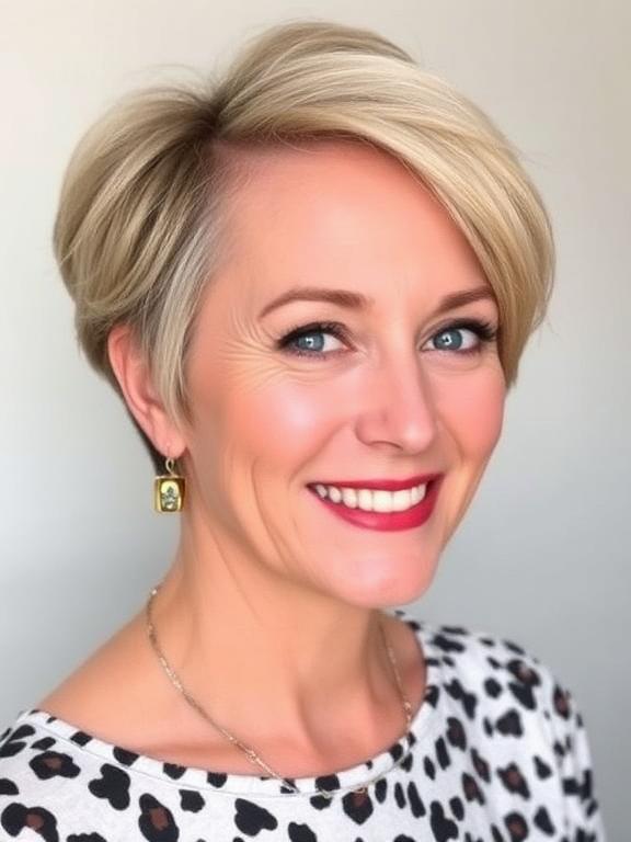 Short Hairstyle for square Faces women over 50