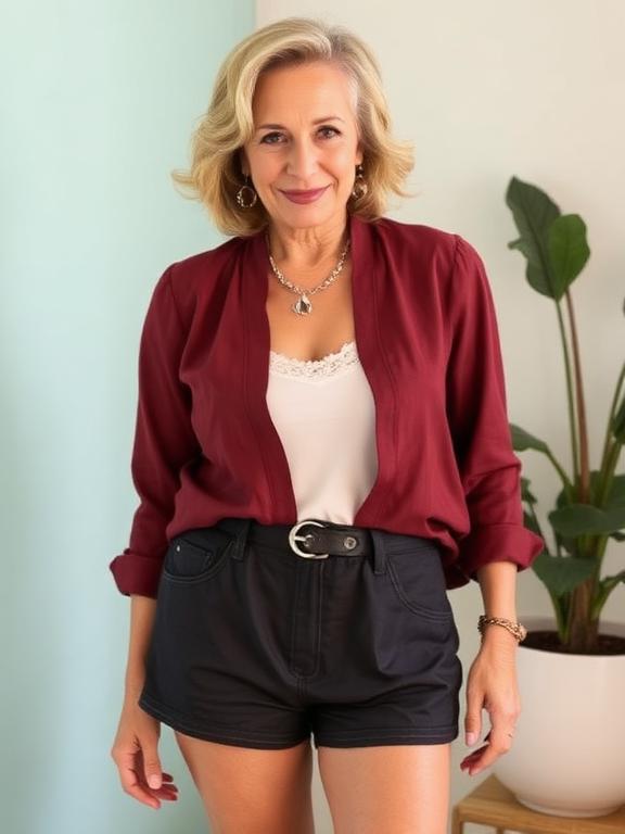 Short Layered Crop for women over 50