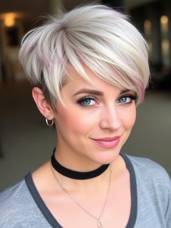Short layered pixie haircut for women