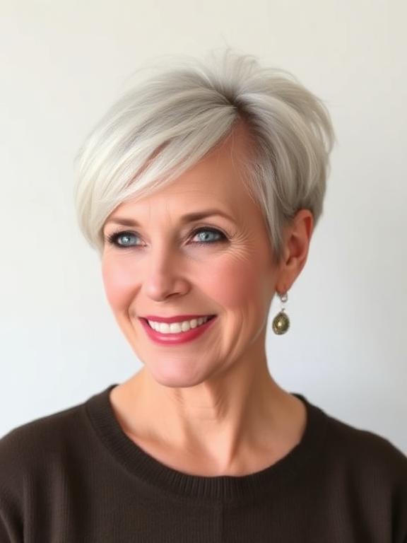 Side-Swept Pixie for women over 50