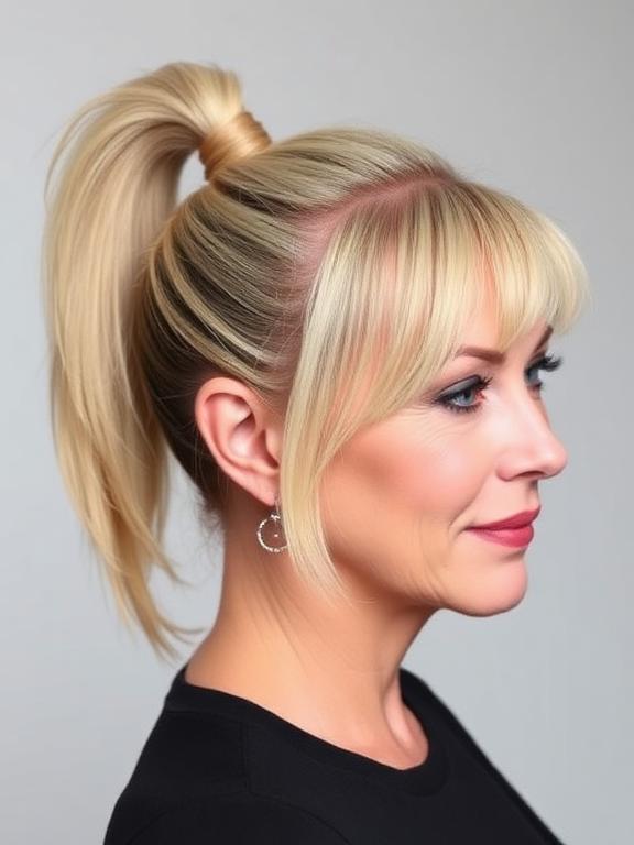 Sleek High Ponytail with Face-Framing Pieces