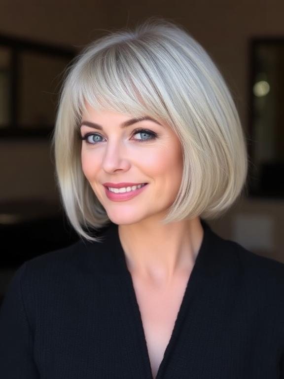 Soft Undercut Bob haircut for women over 50