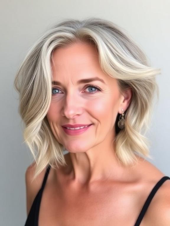 Undone Beach Waves Bob haircut for women over 50