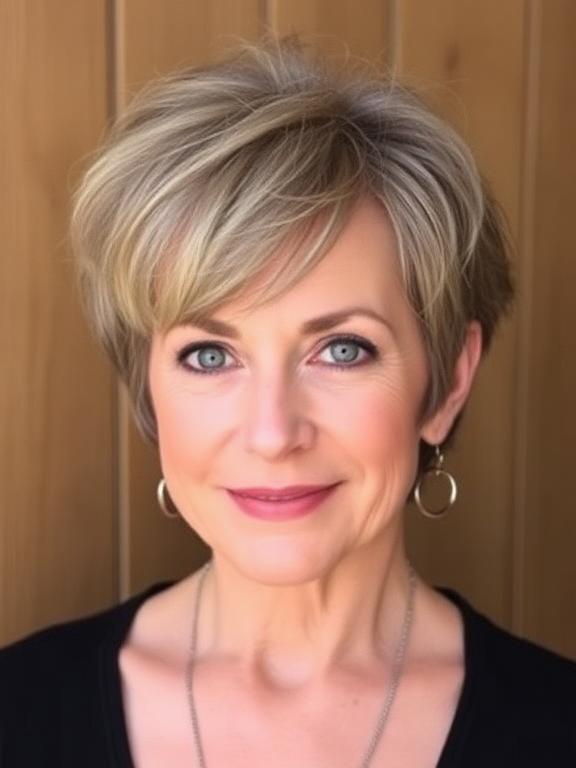 Voluminous Pixie for Round Faces