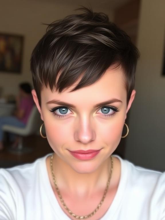 Disconnected Pixie for round faces