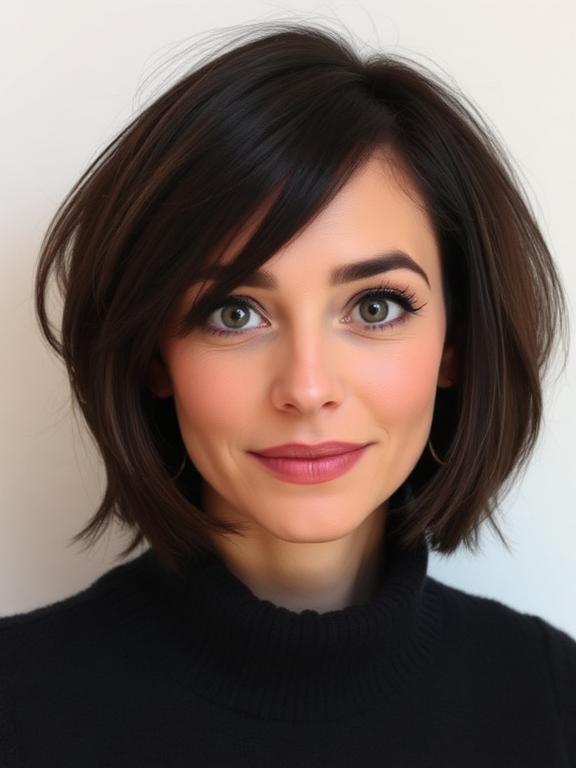 French Bob with round faces