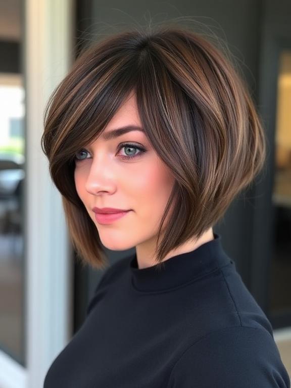 Short Bob with Layered Side Bangs