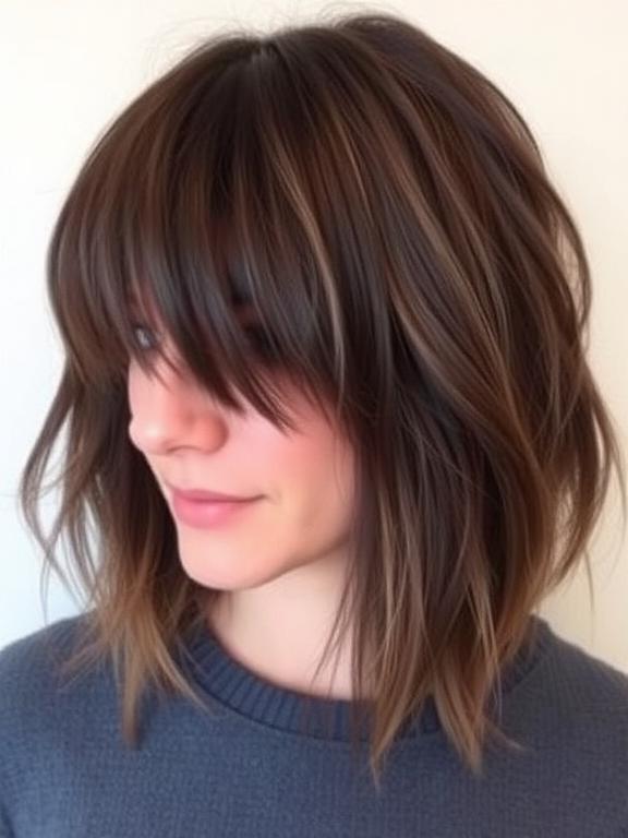 Bangs-Free Medium Shag