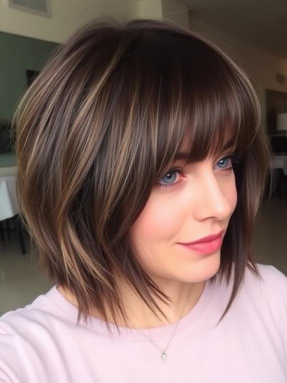 Medium Shag hair for Square Face Shapes